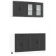 Sonata Set dulap de bucătărie 4 piese „Kalmar” lemn negru prelucrat