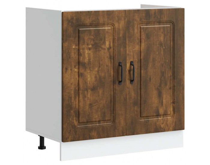 Sonata H Шкаф за мивка, Kalmar, опушен дъб, 80x46x81,5см инженерно дърво
