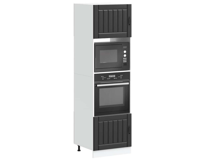 Sonata Dulapuri pentru cuptor 2 buc Lucca negru lemn prelucrat
