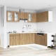 Sonata H Комплект кухненски шкафове, 11 части, Lyon, дъбов рафт, инженерна дървесина