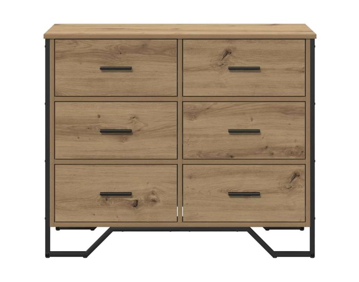 Sonata Comodă cu sertare 6-Drawer Stejar Artizanal 91 x 35,5 x 74,5 cm