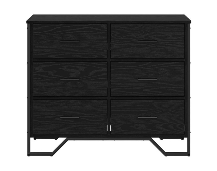 Sonata Comodă cu sertare 6-Drawer Stejar Negru 91 x 35,5 x 74,5 cm