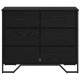 Sonata Comodă cu sertare 6-Drawer Stejar Negru 91 x 35,5 x 74,5 cm