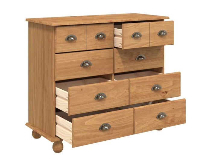 Sonata Comodă cu sertar ASKIM Maro 91 x 40 x 79 cm Lemn de pin masiv