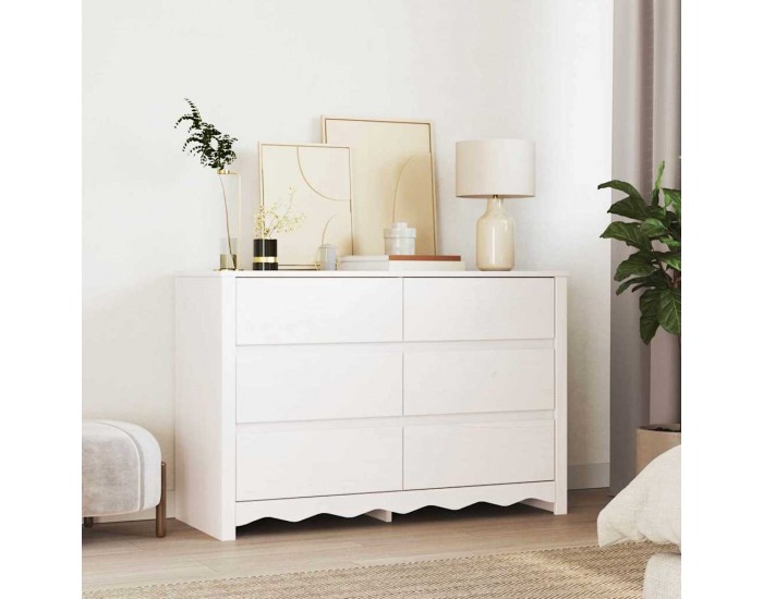 Sonata H Комод Drammen Бяло 111 x 43 x 73.5 см Масивна борова дървесина