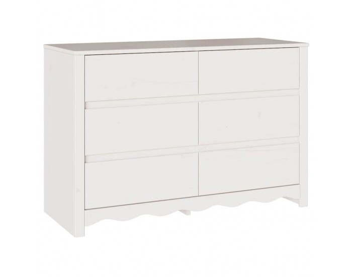 Sonata H Комод Drammen Бяло 111 x 43 x 73.5 см Масивна борова дървесина
