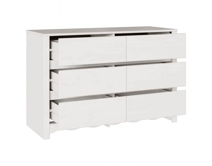 Sonata H Комод Drammen Бяло 111 x 43 x 73.5 см Масивна борова дървесина