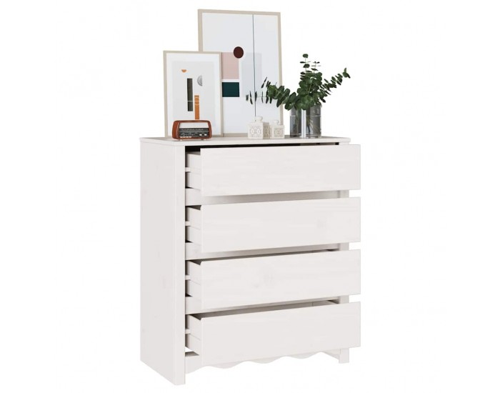 Sonata H Скрин за чекмеджета с чекмедже Drammen Бяло 76.5 x 40 x 91 см