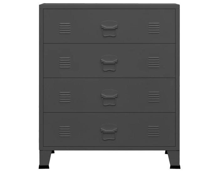 Sonata Dulap cu sertare industrial, antracit, 78x40x93 cm, metal