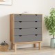 Sonata Dulap cu sertar OTTA, maro/gri, 76,5x39,5x90 cm, lemn masiv pin