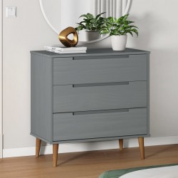 Sonata H Шкаф с чекмеджета MOLDE, сиво, 80x40x80 см, борово дърво масив - Comode