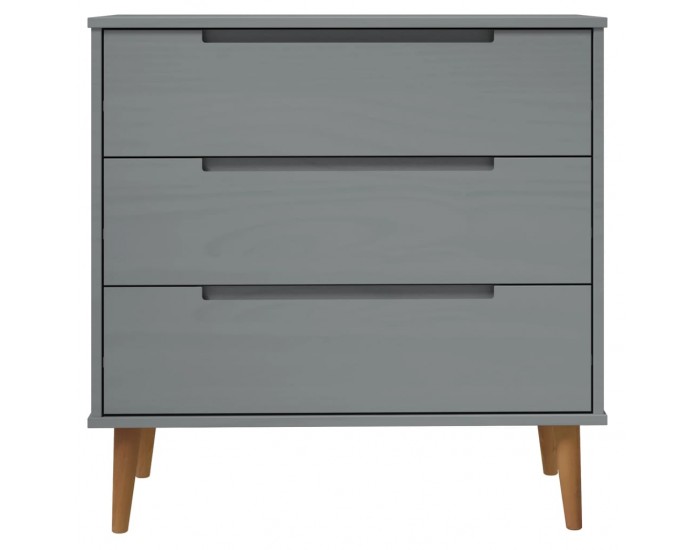 Sonata H Шкаф с чекмеджета MOLDE, сиво, 80x40x80 см, борово дърво масив
