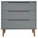 Sonata H Шкаф с чекмеджета MOLDE, сиво, 80x40x80 см, борово дърво масив