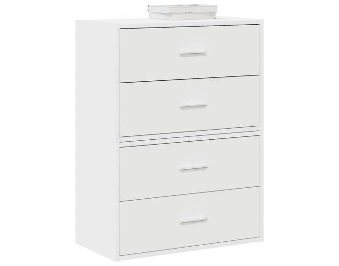 Sonata Dulapuri cu 4 sertare 2 buc Alb 60x31x40 cm Lemn prelucrat