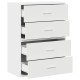 Sonata Dulapuri cu 4 sertare 2 buc Alb 60x31x40 cm Lemn prelucrat
