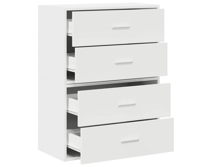 Sonata H Шкафове с 2 чекмеджета 2 бр бели 60x31x40 см инженерно дърво