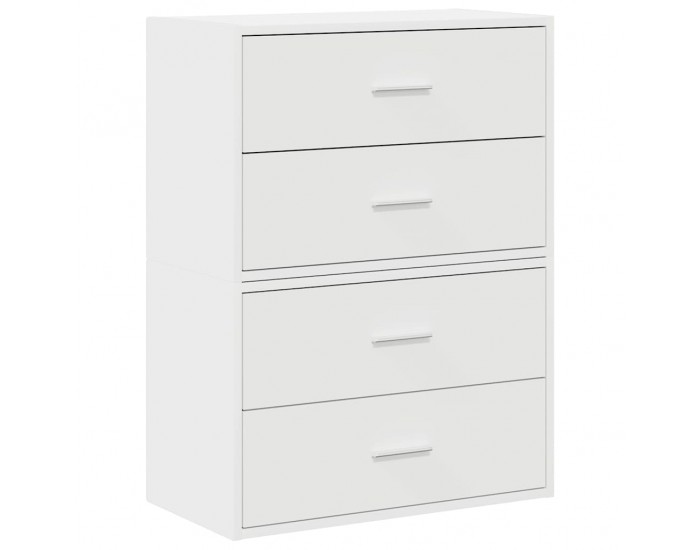Sonata H Шкафове с 2 чекмеджета 2 бр бели 60x31x40 см инженерно дърво
