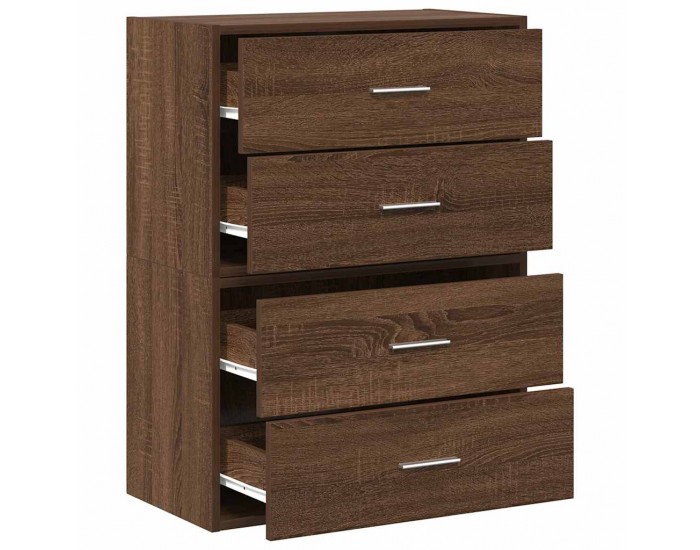 Sonata H Шкафове с 2 чекмеджета 2бр кафяв дъб 60x31x40см инженерно дърво