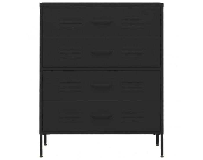 Sonata H Шкаф с чекмеджета, черен, 80х35х101,5 см, стомана