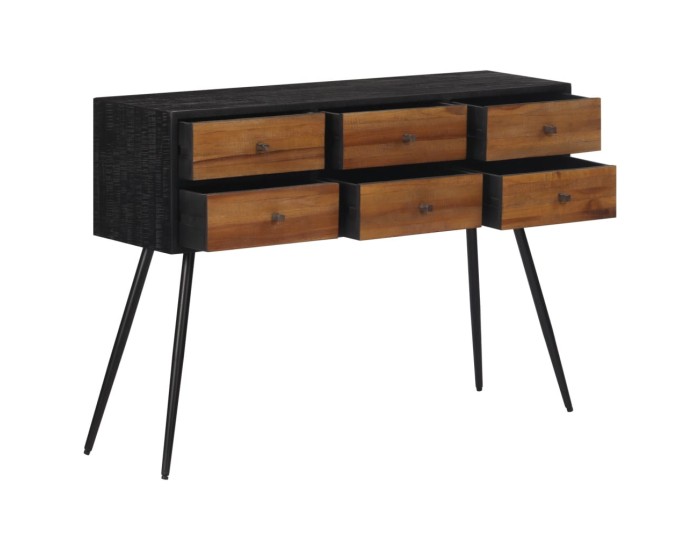 Sonata Masă consolă cu sertare, 116x30x76 cm, lemn masiv tec reciclat