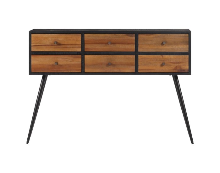 Sonata Masă consolă cu sertare, 116x30x76 cm, lemn masiv tec reciclat