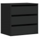 Sonata H Ъглов скрин с чекмеджета, черен, 60x41x58 см, инженерно дърво