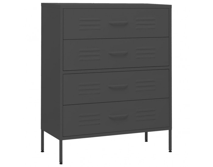 Sonata H Шкаф с чекмеджета, антрацит, 80х35х101,5 см, стомана