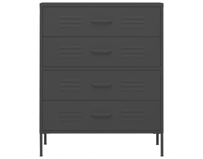 Sonata H Шкаф с чекмеджета, антрацит, 80х35х101,5 см, стомана