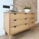 Sonata H Шкаф с чекмеджета OTTA, 111x43x73,5 см, борово дърво масив