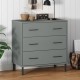 Sonata H Сайдборд с 3 чекмеджета сива 77x40x79,5 см масивно дърво OSLO