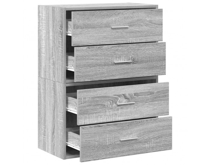 Sonata H Шкафове с 2чекмеджета 2бр сив сонома 60x31x40см инженерно дърво