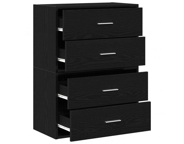 Sonata H Шкафове с 2 чекмеджета 2бр черен дъб 60x31x40см инженерно дърво
