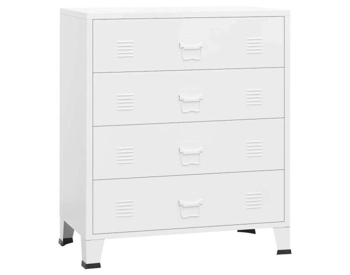 Sonata Dulap cu sertare industrial, alb, 78x40x93 cm, metal