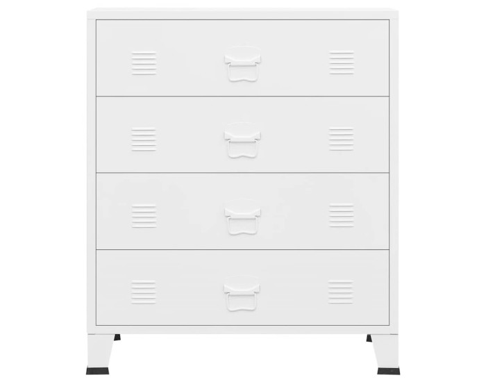 Sonata Dulap cu sertare industrial, alb, 78x40x93 cm, metal
