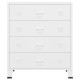 Sonata Dulap cu sertare industrial, alb, 78x40x93 cm, metal