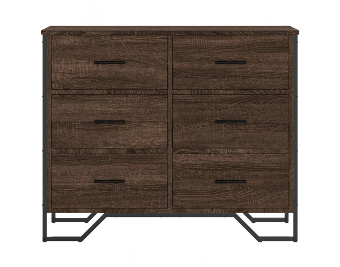 Sonata H Скрин с чекмеджета кафяв дъб 91x35,5x74,5 см инженерно дърво