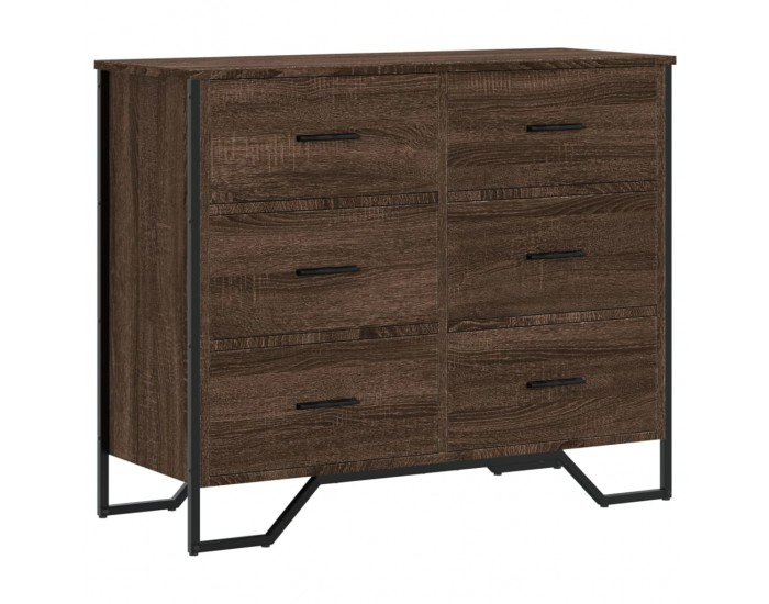 Sonata H Скрин с чекмеджета кафяв дъб 91x35,5x74,5 см инженерно дърво
