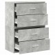 Sonata H Шкафове с 2 чекмеджета 2 бр сив 60x31x40 см инженерно дърво