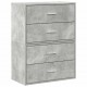 Sonata H Шкафове с 2 чекмеджета 2 бр сив 60x31x40 см инженерно дърво