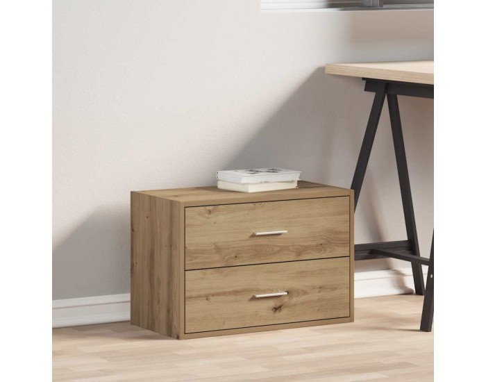 Sonata Dulap cu 2 sertare Stejar artizanal 60x31x40 cm Lemn prelucrat