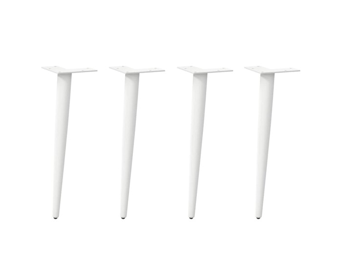Sonata Picioare pentru măsuță de cafea, formă conică, 4 buc., alb, 30-31 cm, oțel