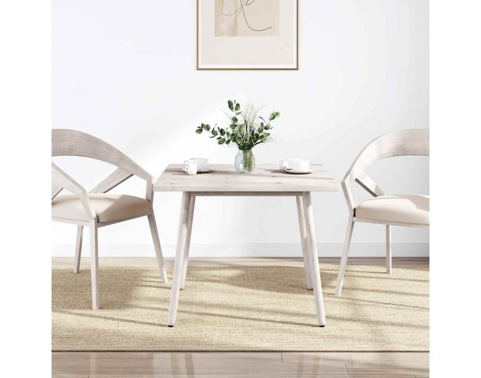 Sonata H Плот за маса, бял, 80x80x2,5 см, бор масив, квадратен