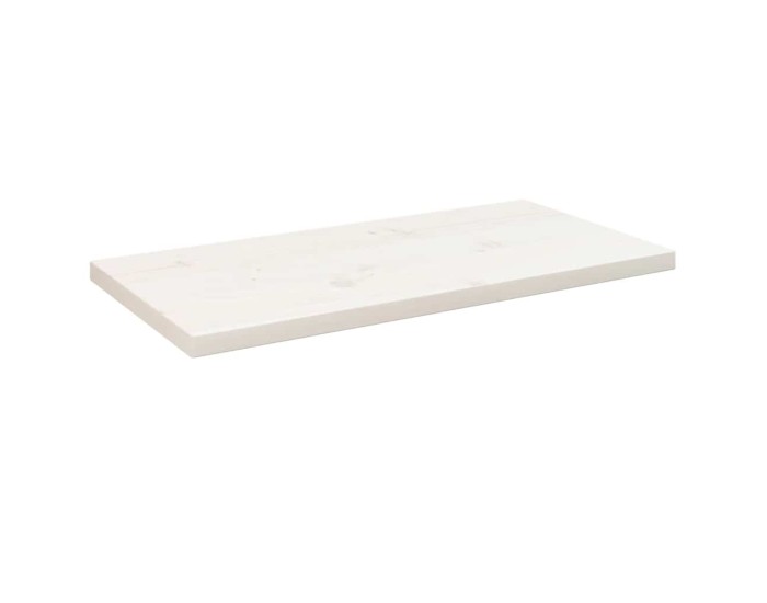 Sonata Blat de masă alb 80x40x2,5 cm lemn masiv de pin dreptunghiular
