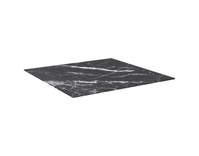 Sonata Blat masă negru 70x70 cm 6 mm sticlă securizată design marmură