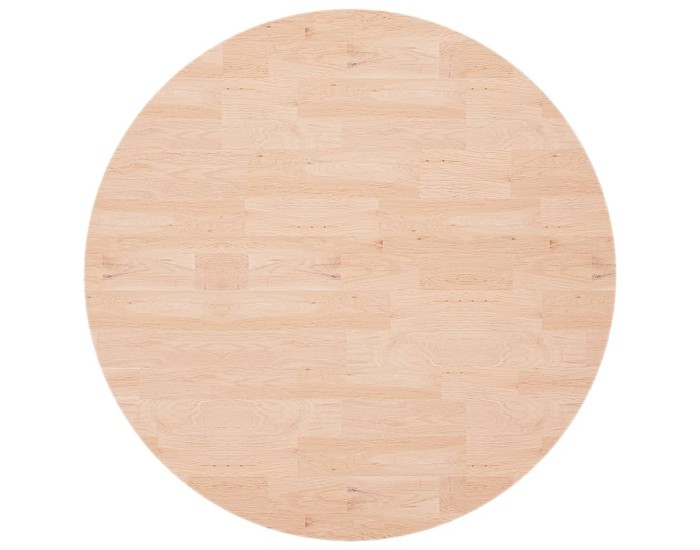 Sonata Blat de masă rotund, Ø90x1,5 cm, lemn masiv stejar netratat