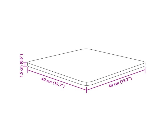 Sonata Blat de masă pătrat maro închis 40x40x1,5 cm lemn stejar tratat