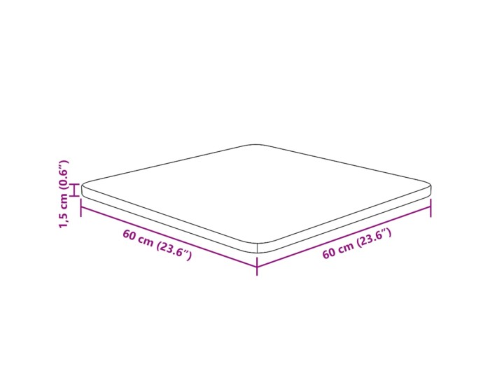 Sonata Blat masă pătrat maro deschis 60x60x1,5 cm lemn stejar tratat