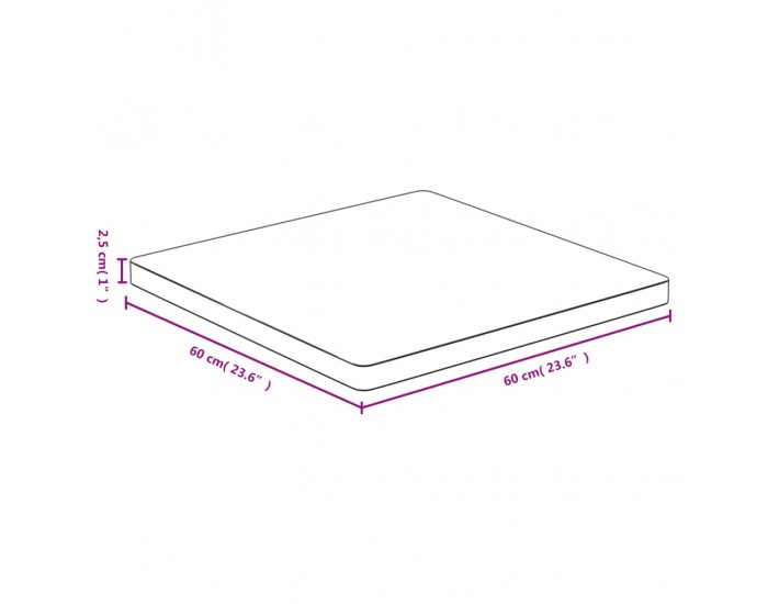 Sonata H Плот за маса 60x60x2,5 см бамбук