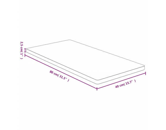 Sonata H Плот за маса 40x80x2,5 см бамбук