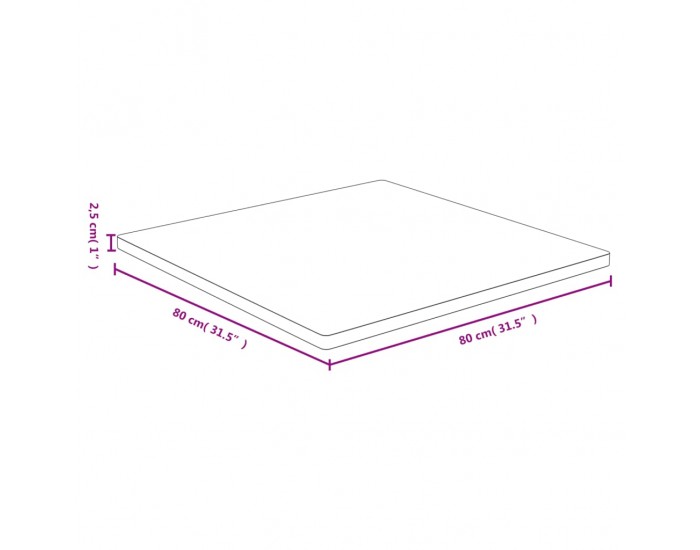 Sonata H Плот за маса 80x80x2,5 см бамбук